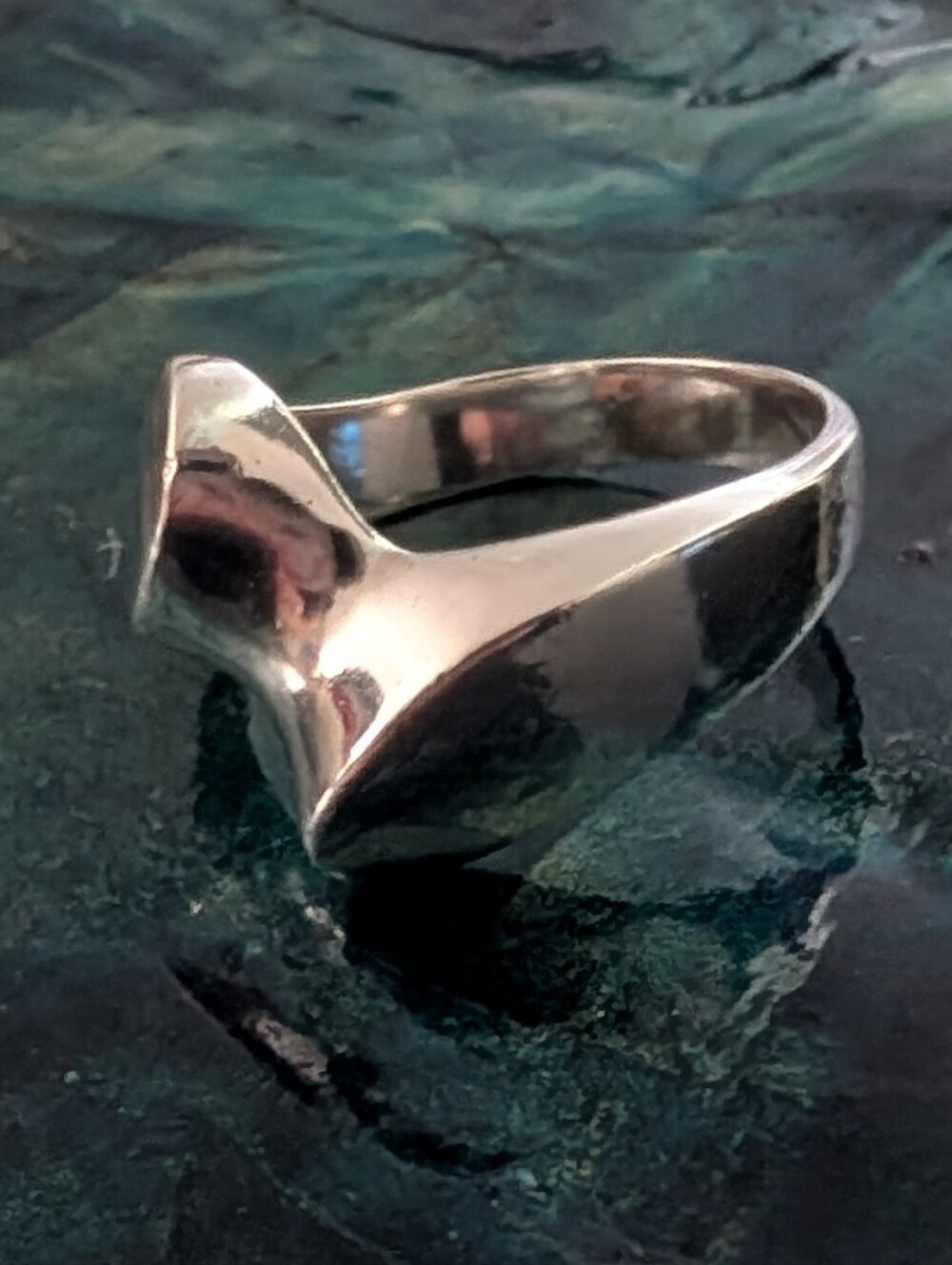 Unique Vintage Solid Sterling Silver Statement Ring 925 Size 7